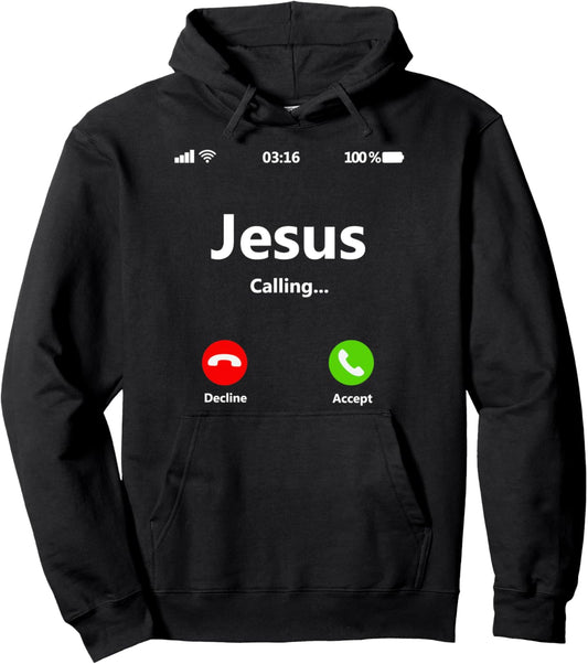 Jesus Is Calling Christian T Shirt Christmas Xmas Pullover Hoodie